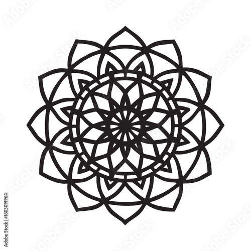 Intricate traditional indian mandala art with geometric patterns
