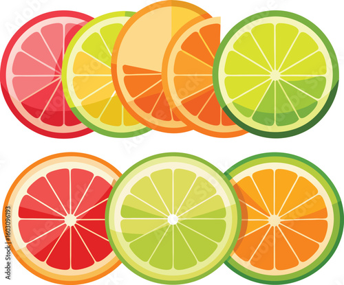 fruit slices vector