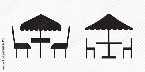 Terrace cafe icon Vector illustration in black . terrace cafe vector icon illustration sign . EPS 10.