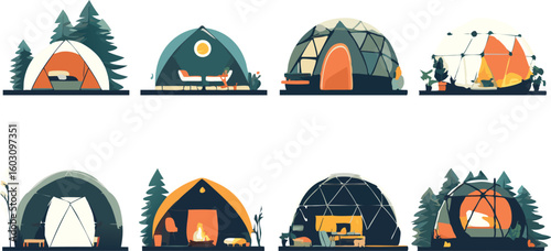 Collection of Unique Camping Tents and Geodesic Domes for Outdoor Adventures