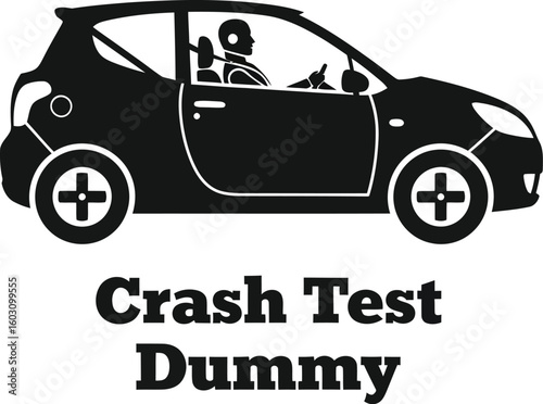Crash test car icon vector illustration for safety and vehicle research