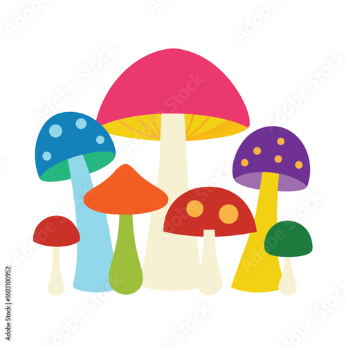 Diverse Mushroom Collection Vector Illustration Set for Culinary and Botanical Designs