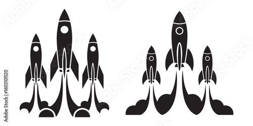 Rockets Launching, Business Startup and Growth Concept