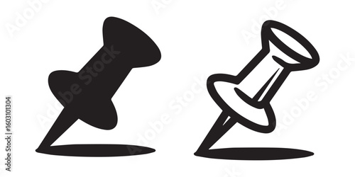 Simple Pushpin Icon Vector for Office and Web