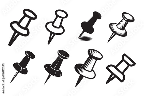 Simple Pushpin Icon Vector for Office and Web