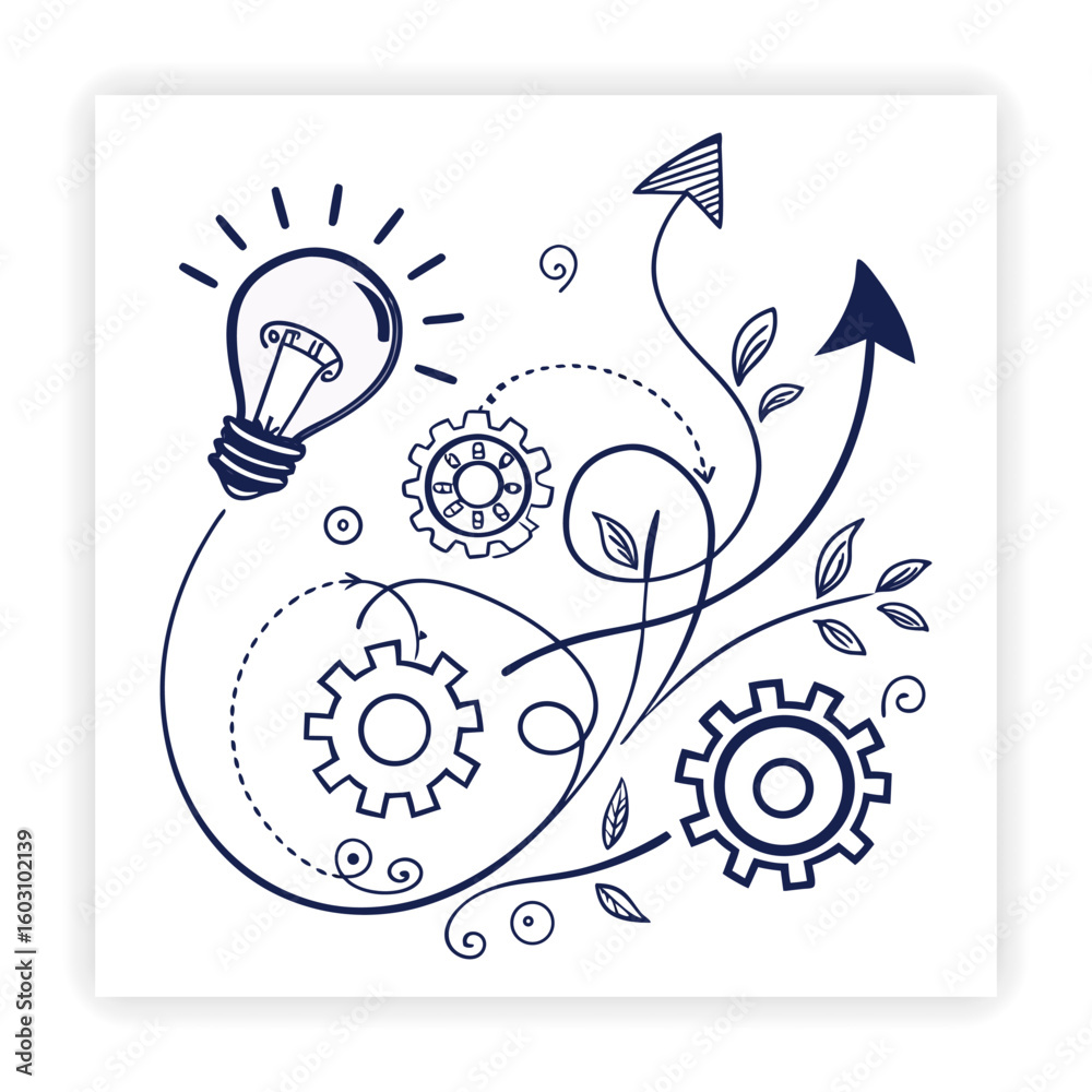 Obraz premium Creative Thinking and Brainstorm Doodles