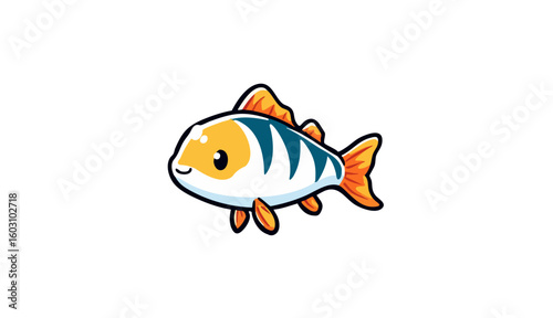 zebra danio fish icon, zebra danio fish vector illustration-simple illustration of zebra danio fish
