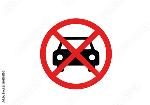 Clear Zone Symbol Indicating No Motor Vehicles Allowed in the Area for Safety and Pedestrian Access