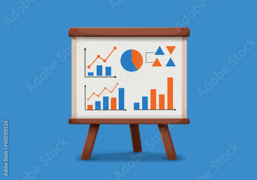 Analyzing Financial Performance Business Growth Strategy Presentation with Charts and Graphs on a Whiteboard