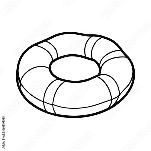 Outline a round inner tube with internal lines float swim