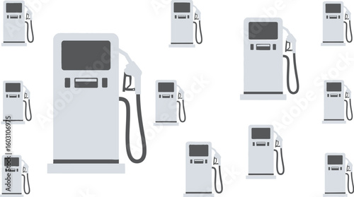 Gas station pump vector illustration for gas price and fuel industry use