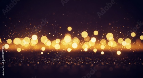 Golden Bokeh Lights Background with Sparkles
