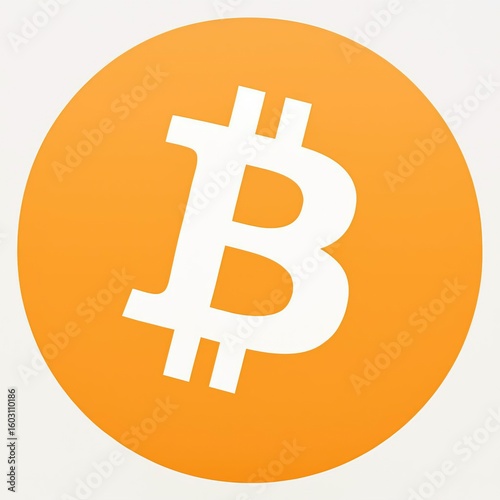 Wallpaper Mural Iconic bitcoin symbol in white against a vibrant orange circular background representing digital currency and cryptocurrency Torontodigital.ca
