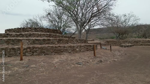 Guachimontontes is an archaeological site in Jalisco, Mexico. This pre-Hispanic site dates back to 300 AD and consists of peculiar circular pyramids. This site is part of UNESCO's World Heritage