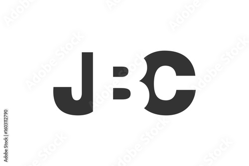 JBC logo design. Initial letter J B C bold font style for tech startups, consulting, corporate branding. Creative company name, headlines typography identity, trendy logotype.