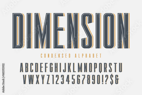 Original alphabet design, bold and condensed characters set.
