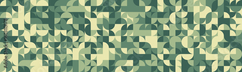 Abstract geometric pattern featuring a captivating interplay of muted greens and beige.  This seamless design evokes feelings of calm and sophistication.