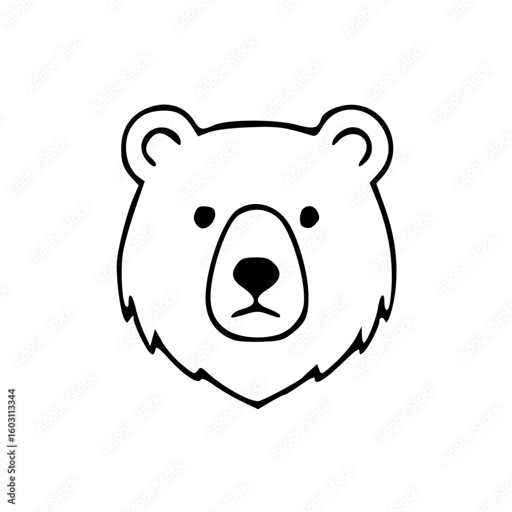 Fototapeta premium outline bear mascot drawing