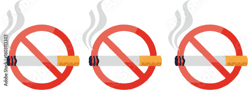 No smoking sign vector illustration for health awareness and quit smoking ads
