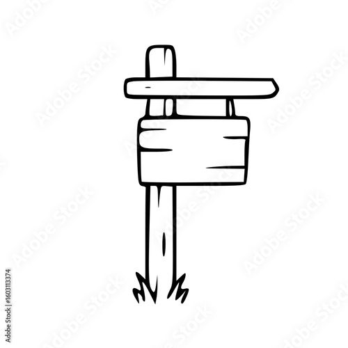 blank wooden signpost vector