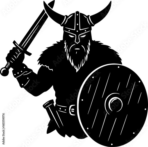 Vikings Silhouette Black Clipart for Norse and Warrior Designs
