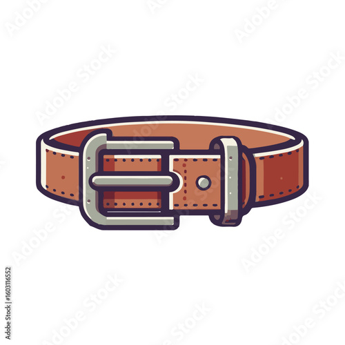 Leather belt vector isolated illustration
