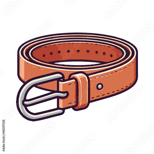 Leather belt vector isolated illustration