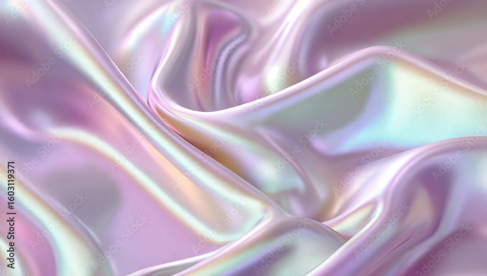 Obraz premium Close-up view of iridescent fabric folds.