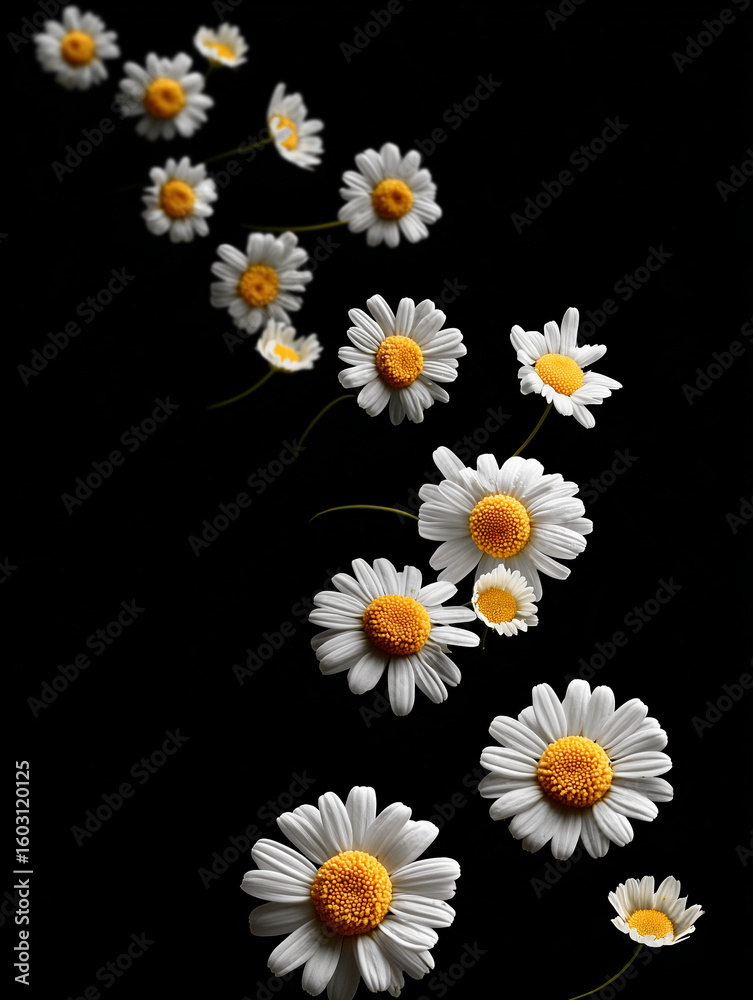 Obraz premium daisies on black