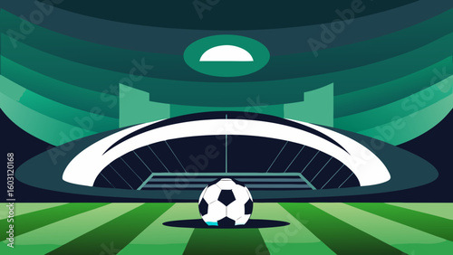 Grand Modern Soccer Stadium Illustration from Above