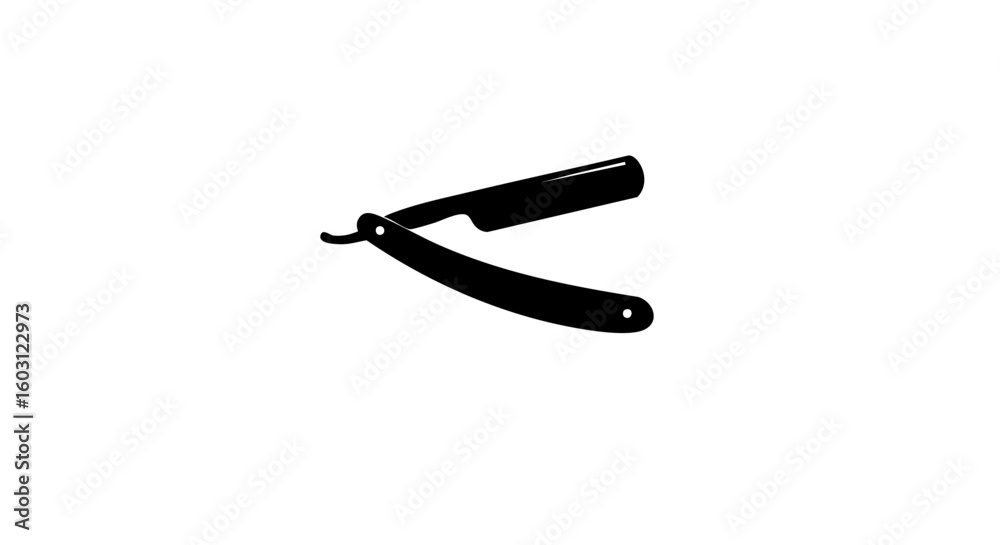Obraz premium A simple straight razor on a clean backdrop.