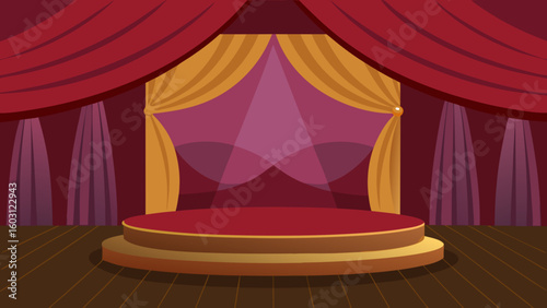 Dreamy Background Scene Illustration Of A Theatrical Stage
