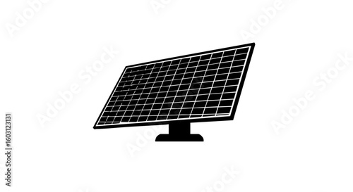 A solar panel generates clean energy