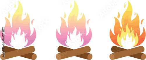 Campfire vector illustration for camping and outdoor fire design elements