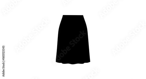 Black skirt isolated on a clean background.
