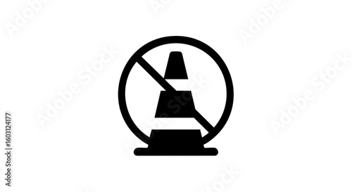 A No Construction or No Traffic Cone Icon. 