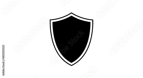 A simple black shield icon on an isolated background.