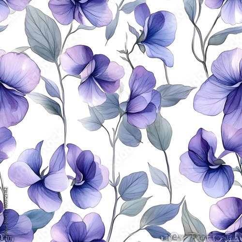 Delicate floral pattern of periwinkle blossoms.