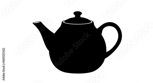 A black teapot, perfect for a cozy tea time.