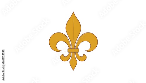 Golden fleur-de-lis emblem on white background