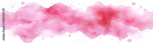 Delicate watercolor washes of pink and red.
