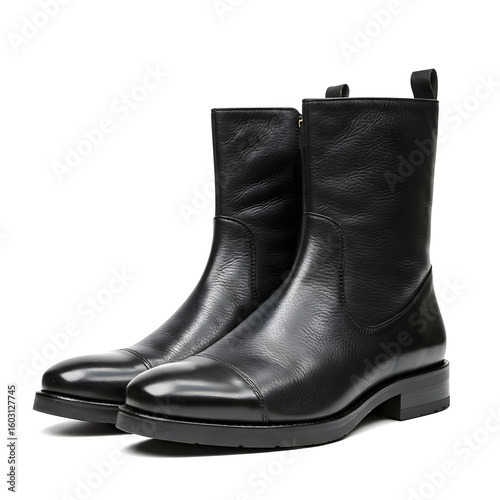 black leather boots