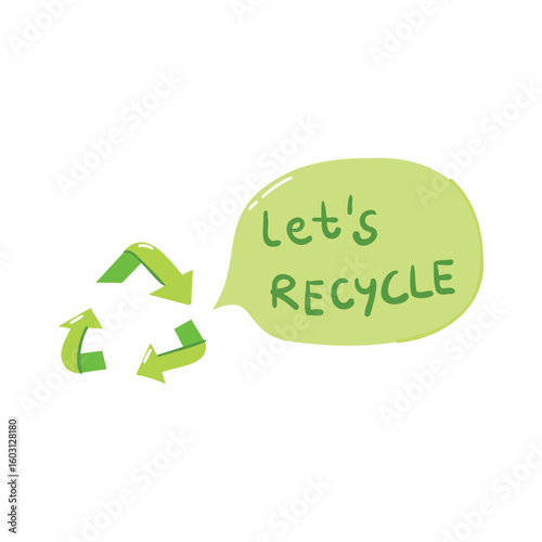 Hand drawn recycling and environmental element icon flat vector illustration design