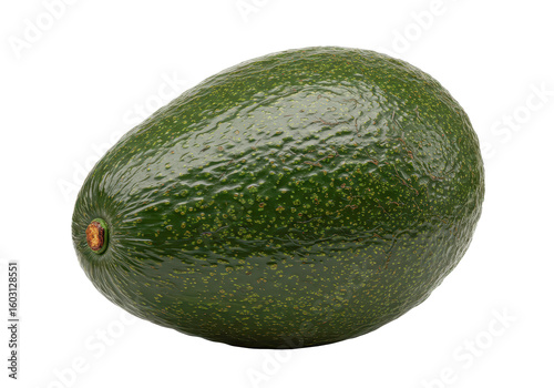 Whole Ripe Avocado Isolated on White Background