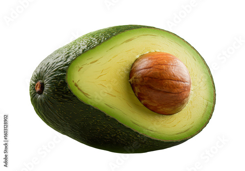 Ripe Avocado with Seed - Healthy Tropical Fruit in High Resolution