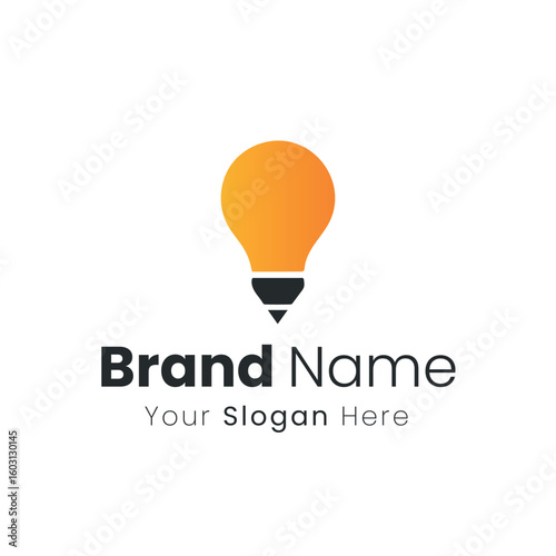 Creative Idea Bulb Pencil Logo Design for Brand Identity and Business Solutions