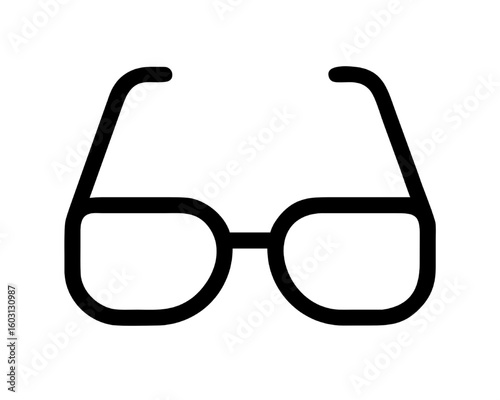 Minimalist line icon of eyeglasses. Simple vector graphic of spectacles for vision and sight.