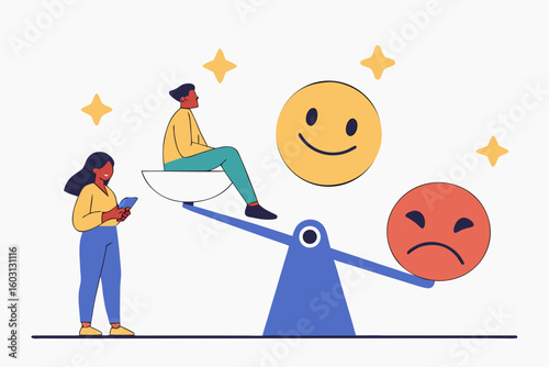 Net Promoter Score (NPS) concept visual for customer loyalty, used to measure satisfaction by likelihood to recommend, modern flat illustration style