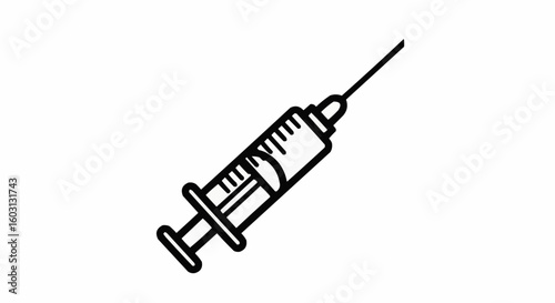 Syringe on a white background