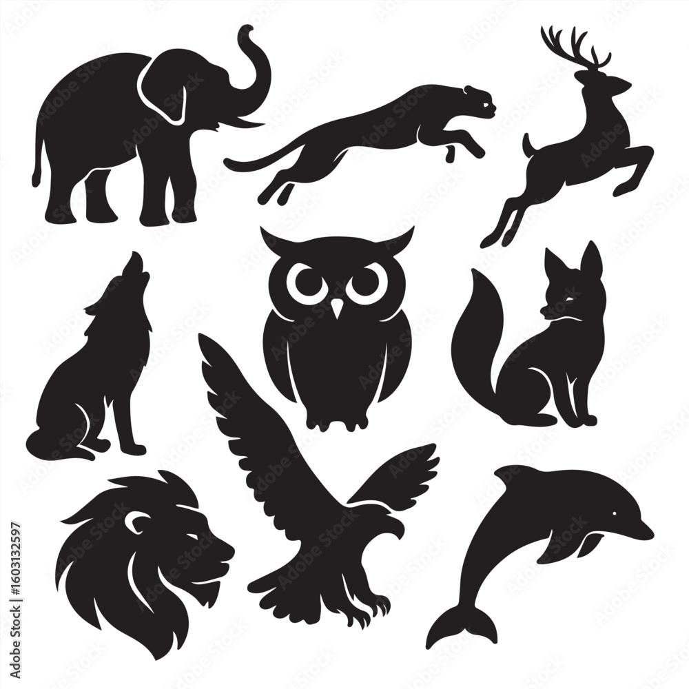 Obraz premium set of animals silhouettes